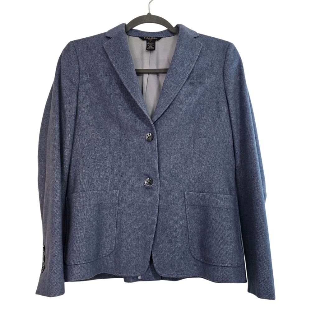 Brooks Brothers wool and angora rabbit hair blend blazer in blue Office Business - Picture 2 of 11